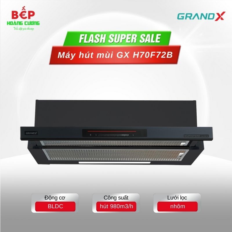 Máy hút mùi âm tủ GrandX GX H70F72B - Sang Trọng Hút Mùi Hiệu Quả