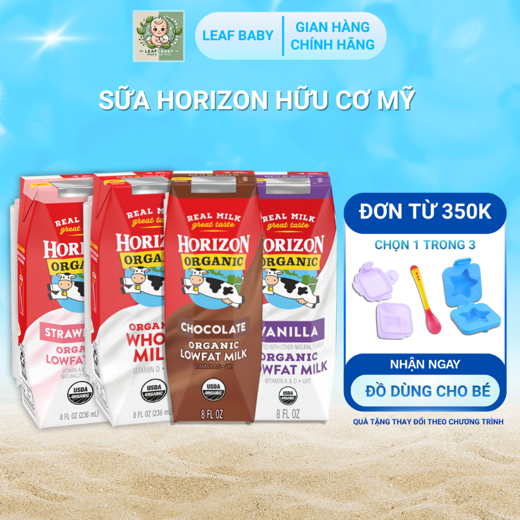 Sữa Horizon Organic dạng nước hộp 236 ml cho bé từ 1 tuổi - Leaf Baby