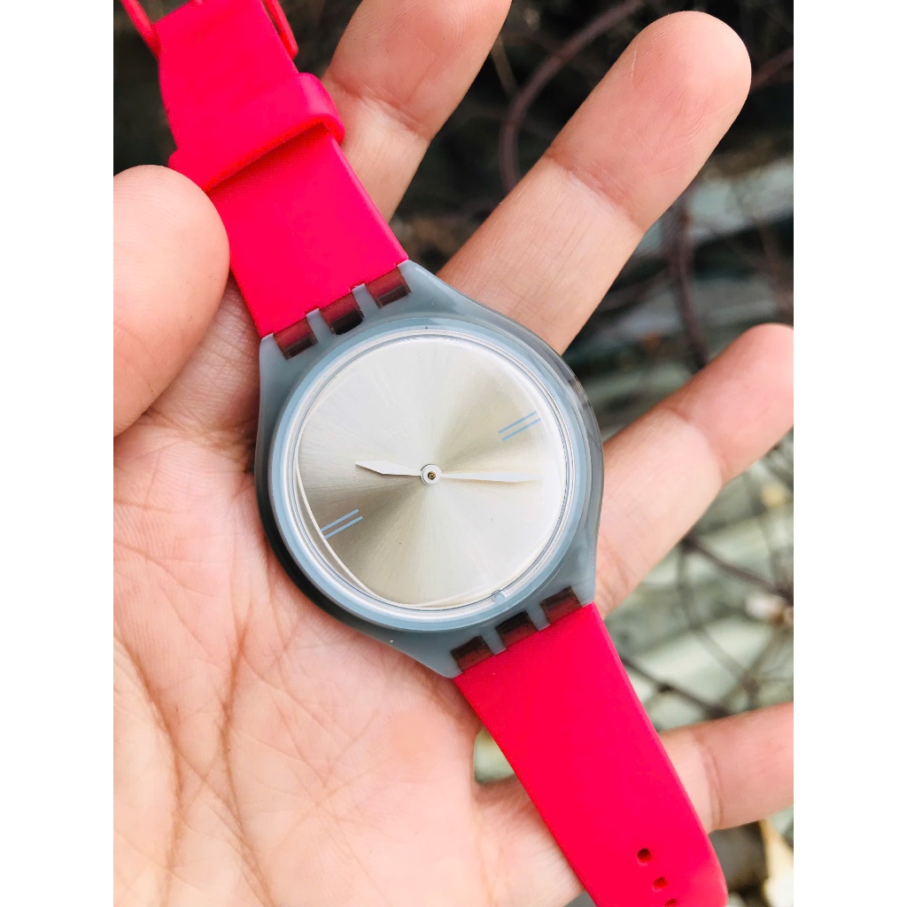 Đồng hồ nam si Nhật SWATCH SKIN size 37mm dây nhựa Mất núm như ảnh