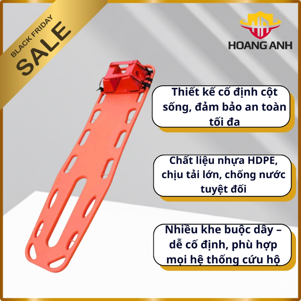 Cáng Cứu Thương SPINE ABROAD Nhựa ABS Chắc Chắn-Gấp Gọn, Chuyên Dụng Trong Cứu Hộ