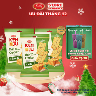   TẶNG LY KENJU| BAO BÌ MỚI  Bánh quy Kenju Richy vị rau củ vị tôm túi 192g hộp 288g Bánh Kẹo Richy 