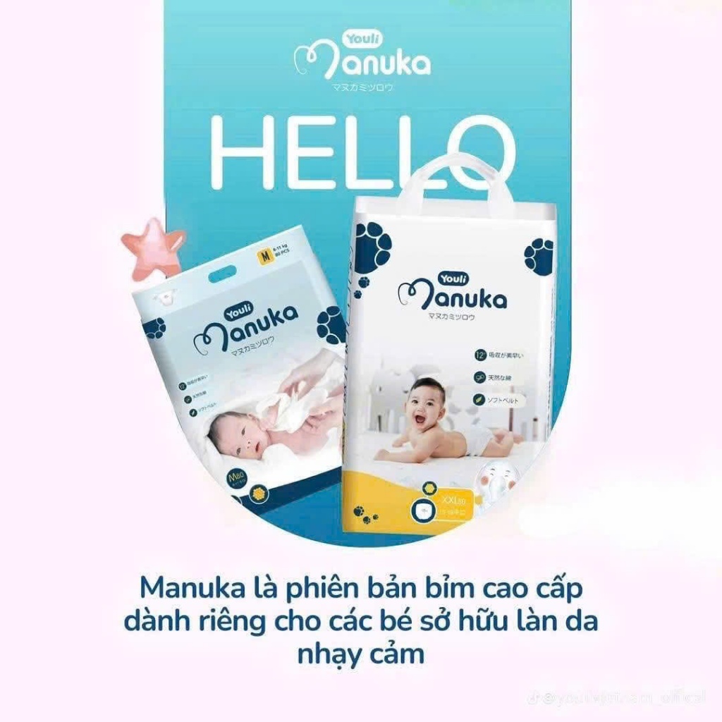 [Combo 2] Bịch Tã/Bỉm Dán/ Quần Manuka Chính Hãng, Full Size Cho Bé