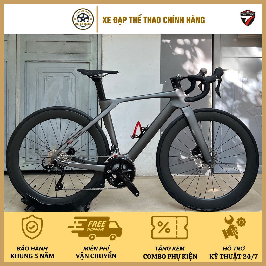 Xe đạp TWITTER T10 PRO 105 (2026) | Full Carbon siêu nhẹ, Group Shimano 105 R7100 chuẩn set