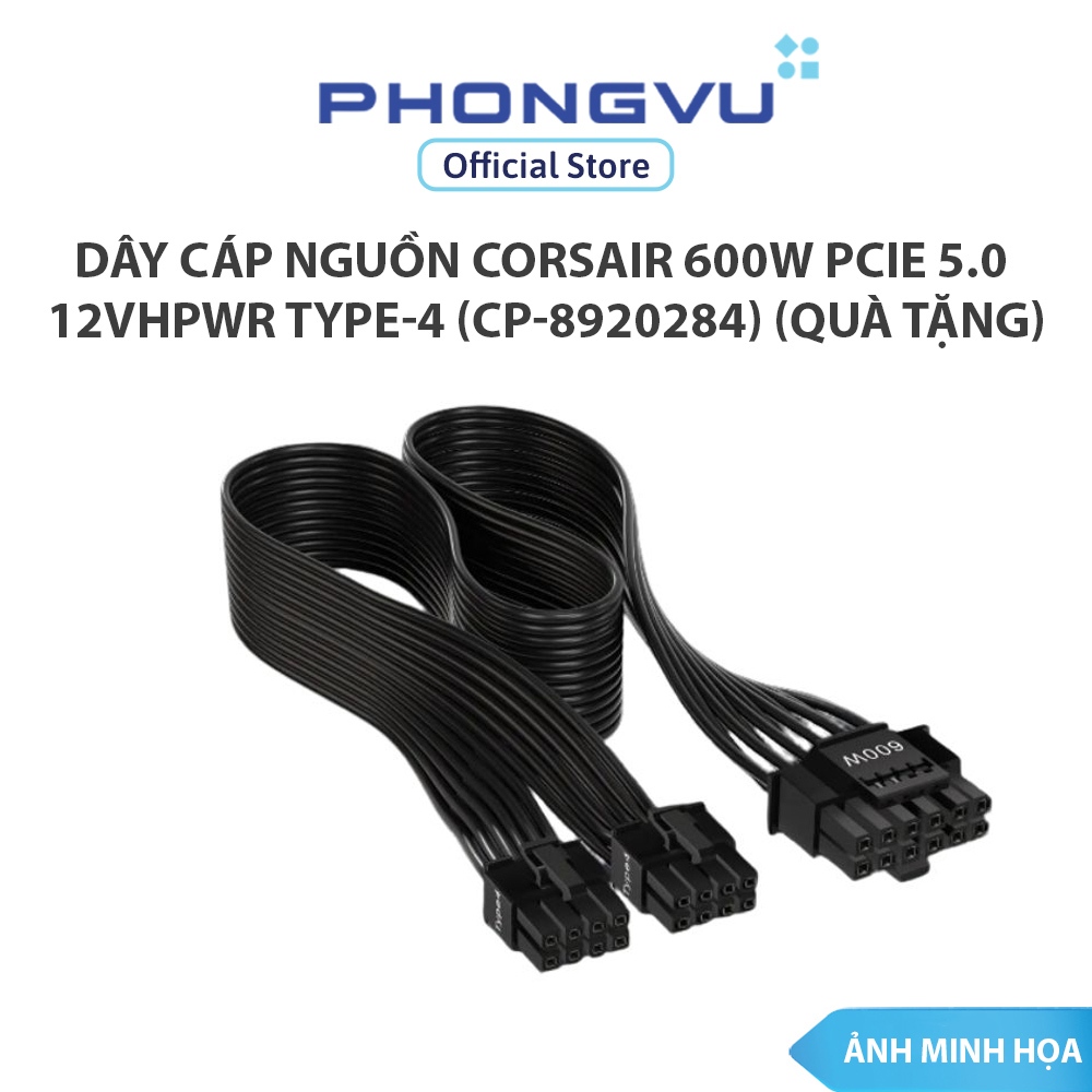 Dây cáp nguồn Corsair 600W PCIe 5.0 12VHPWR Type-4 (CP-8920284) (Quà tặng)