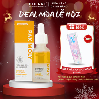  Tinh chất dưỡng sáng da mờ thâm cho da xỉn màu Pax Moly Vitamin C 15% + B5 5% Serum 30ml 
