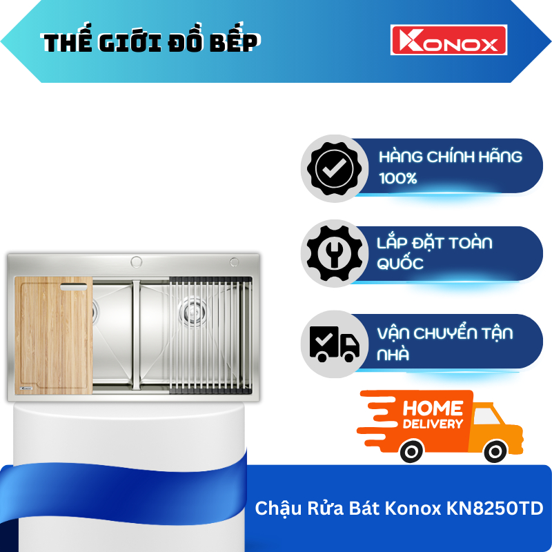Chậu Rửa Bát Konox KN8250TD – Khả Năng Chống Xước Cao – Chống Mài Mòn Tốt – TGB