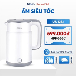  Ấm siêu tốc Gilux công suất 1500w làm nóng nhanh - bảo hành 12 tháng 