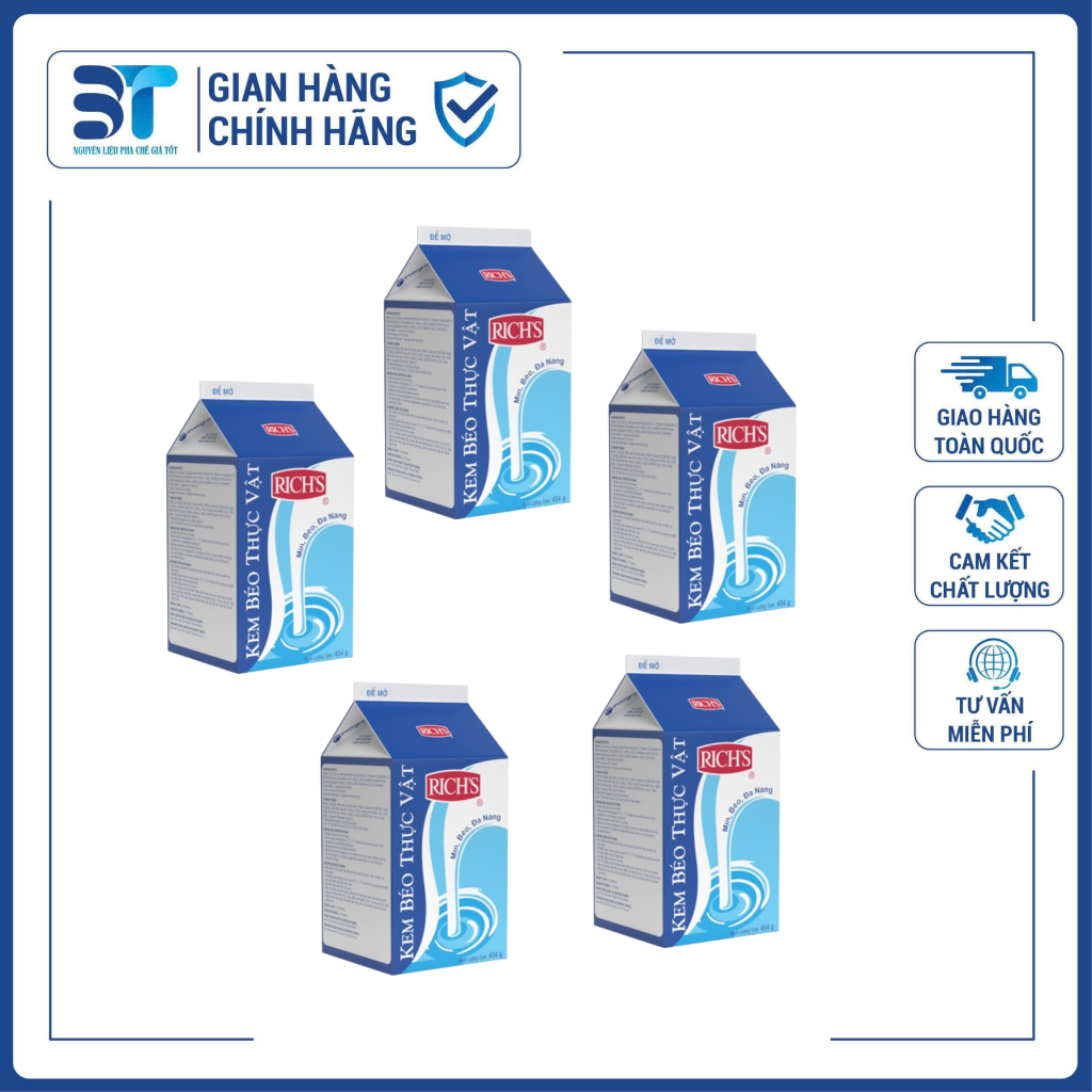 [Hỏa Tốc HCM] - Kem Béo Rich Lùn – Combo 5/Combo 10/Thùng 24 Hộp – Kem Béo Pha Chế Đa Năng