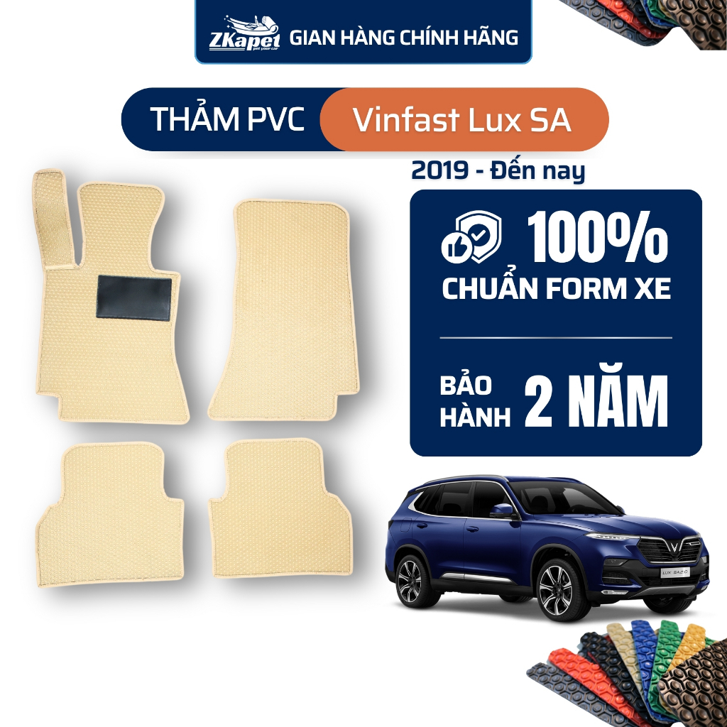 Thảm lót sàn ô tô PVC Vinfast Lux SA 2019 - Đến nay ZKAPET (7 chỗ)