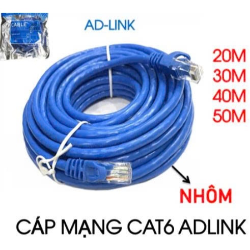 Dây Cáp Mạng Cat 6 ADLINK 15m 20m 30m 40m 50m bấm sẵn 2 đầu- Chất liệu Nhôm