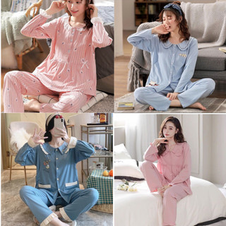  TRI ÂN_ Bộ mặc bầu và sau sinh  bộ dài  bộ lửng  chất thun cotton mềm mại co giãn có chỗ cho bé ti và chun điều chinh 
