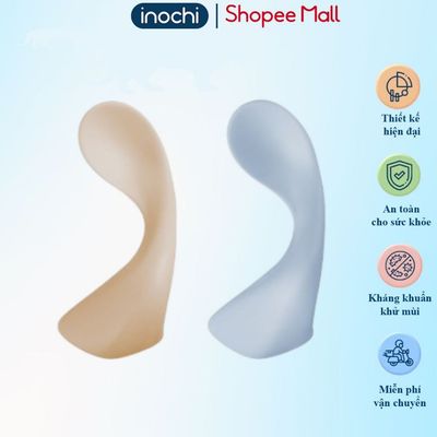 Bộ 2 muỗng thìa cong tập ăn dặm cho bé Inochi Ag+ kháng khuẩn chịu nhiệt tốt, thìa tập ăn cho bé