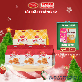   VỊ SỮA MỚI  Combo 5 bịch bánh Karo chà bông sợi gà Bánh ăn sáng Bánh kẹo Richy HSD 45 ngày 