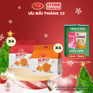  Combo 8 bịch Bánh Karo chà bông sợi gà Bánh tươi ăn sáng Bánh kẹo Richy HSD 45 ngày - cân nhắc khi đặt SLL 