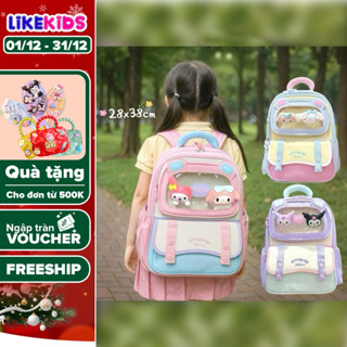  BALO cho bé gái tiểu học hoạ tiết yahui 28x38Cm nhiều ngăn C3 - LikeKids 