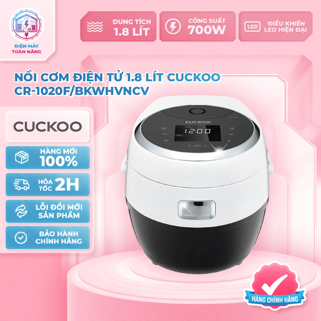 Nồi Cơm Điện Tử Cuckoo 1.8L Lít CR-1020F - Hàng Chính Hãng, Mới 100%