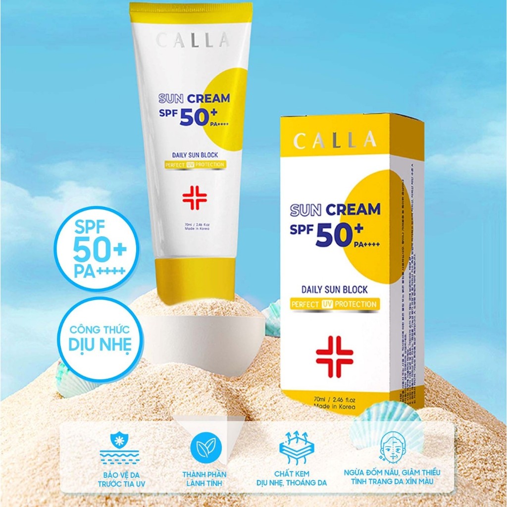 Kem chống nắng vật lý Calla SPF 50+ PA++++ 70ml