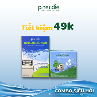  COMBO 1 hộp 30 Viên Rửa Chén Bát hữu cơ PineCare  size nhỏ 8gr viên  + 1 hộp 1kg Muối Làm Mềm Nước PineCare 