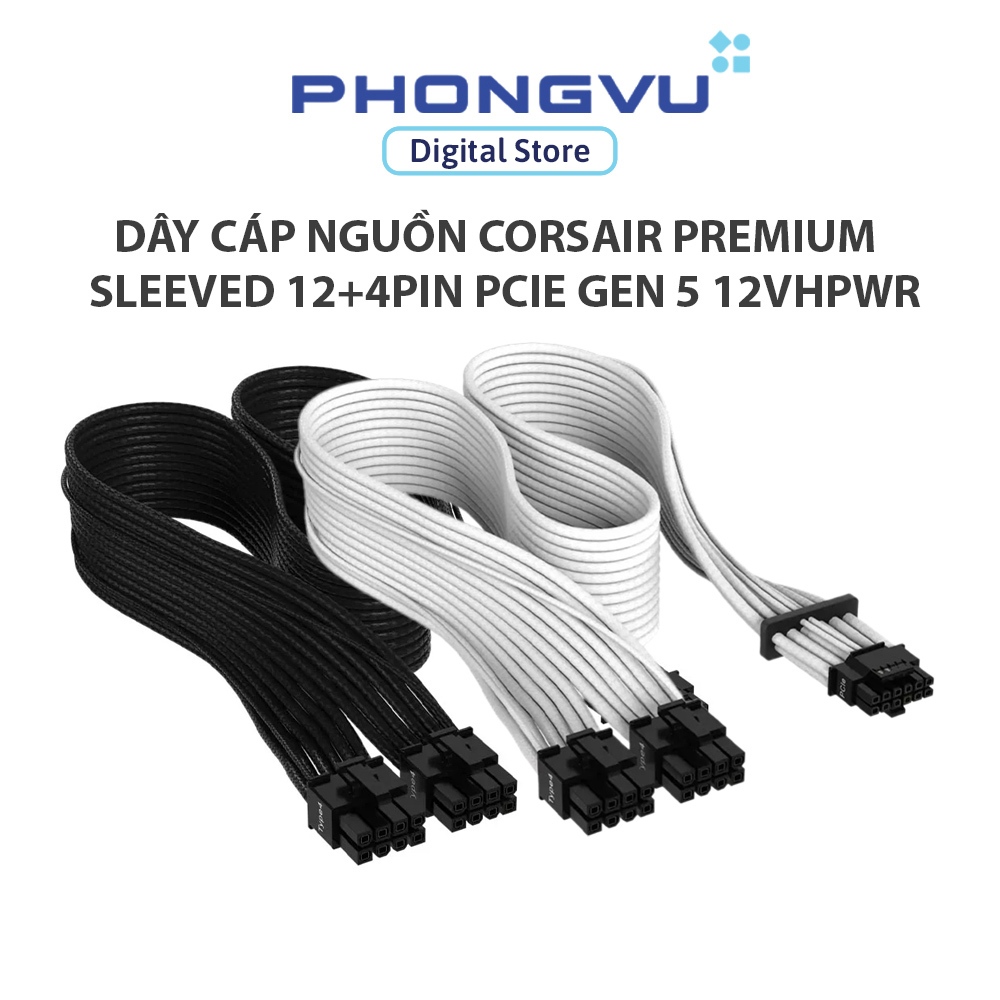 Dây cáp nguồn Corsair Premium Individually Sleeved 12+4pin PCIe Gen 5 12VHPWR 600W cable, Type 4