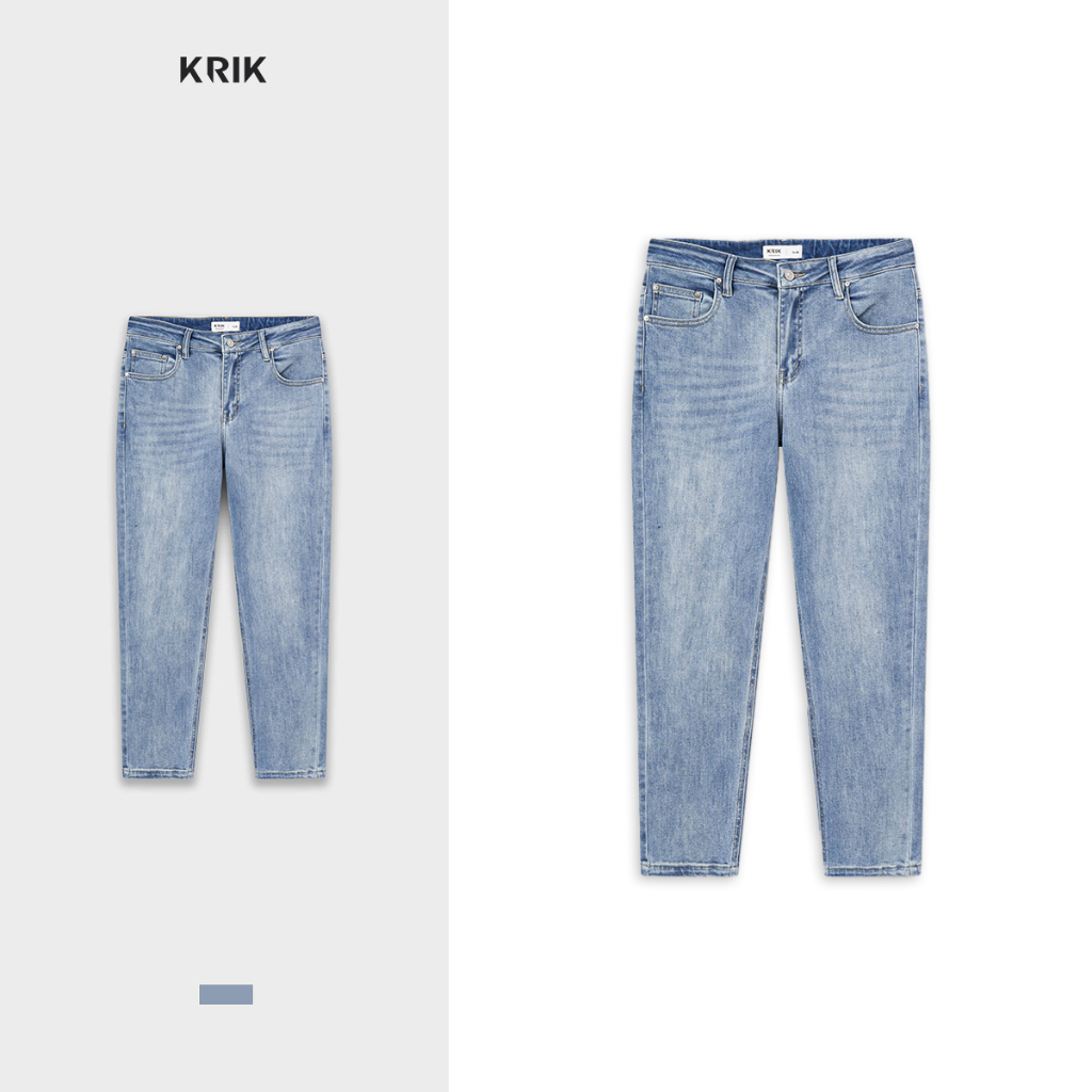 Quần Jean Nam KRIK Form Slim Chất Liệu Co Giãn Thoải Mái Thiết Kế Thanh Lịch QJ6230