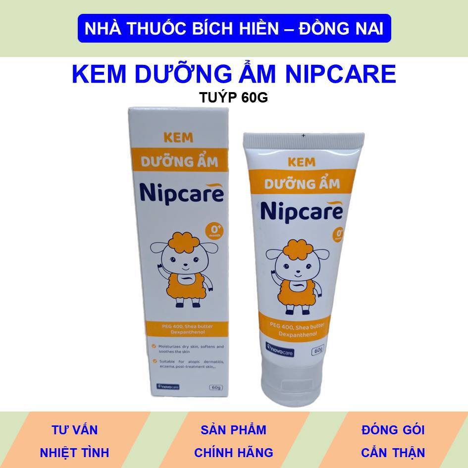 Kem dưỡng ẩm Nipcare tuýp 60g giúp dưỡng ẩm cho da khô và làm mềm mịn da