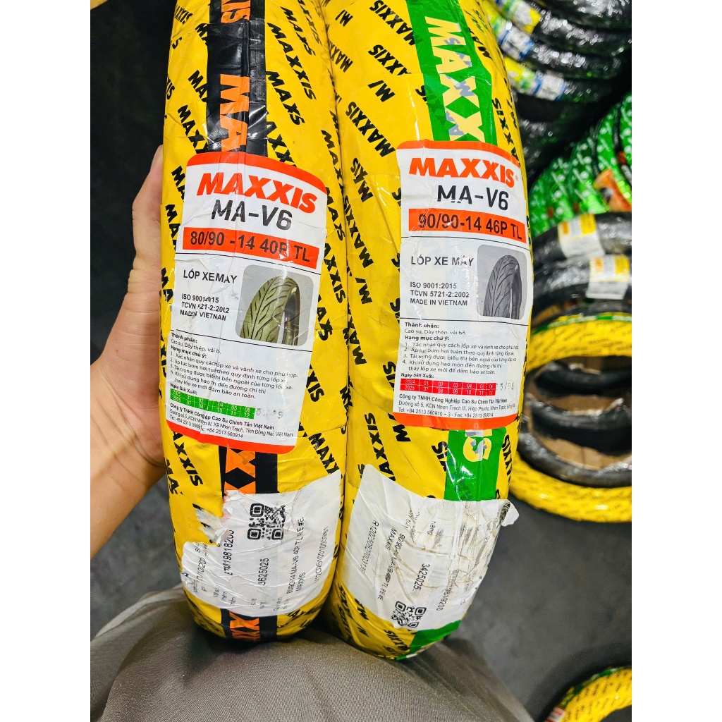 Vỏ xe Maxxis gai mới MA-V6 cho xe tay ga 80 và 90 mâm 14.
