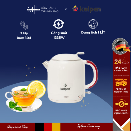 Ấm Đun Nước Siêu Tốc mini 1L Kalpen KK61, Công Suất 1355W