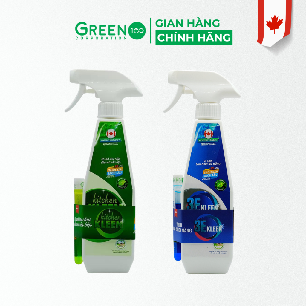 Combo bộ 3 thần thánh dọn nhà - Kitchen KLEEN, 3E KLEEN, Pet KLEEN (Công Nghệ Sinh Học Canada)