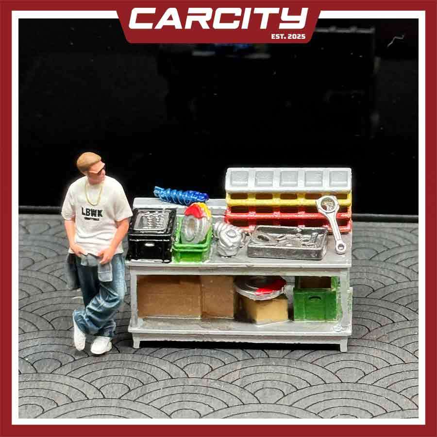 Mô hình phụ kiện kệ trưng đồ garage tỉ lệ 1:64 in 3D resin, Phụ kiện gara mô hình Carcityvn64 trang 