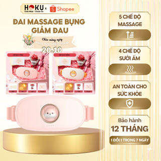 Đai Massage HOKU Chườm Ấm Giảm Đau Bụng Kinh Nguyệt, Túi Chườm Ấm Tử Cung, Quà Tặng Bạn Nữ DSB01