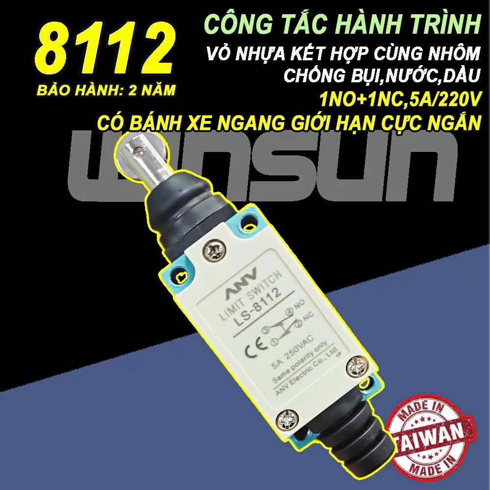Công tắc hành trình 8112 (ME-8112) kín nước giới hạn hành trình, chất lượng tốt, Đài Loan ANV, BH: 2