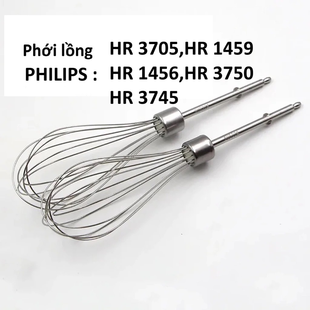 Đầu đánh trứng cho máy đánh trứng phới lồng Philips HR3705 HR 1459 HR3750 que đánh trứng đánh kem in