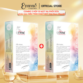   LIVE  COMBO 2 Hộp Mặt Nạ phôi Dừa Siêu tinh chất Bộ sưu tập Việt Nam 25gx20 Emmie by HappySkin 