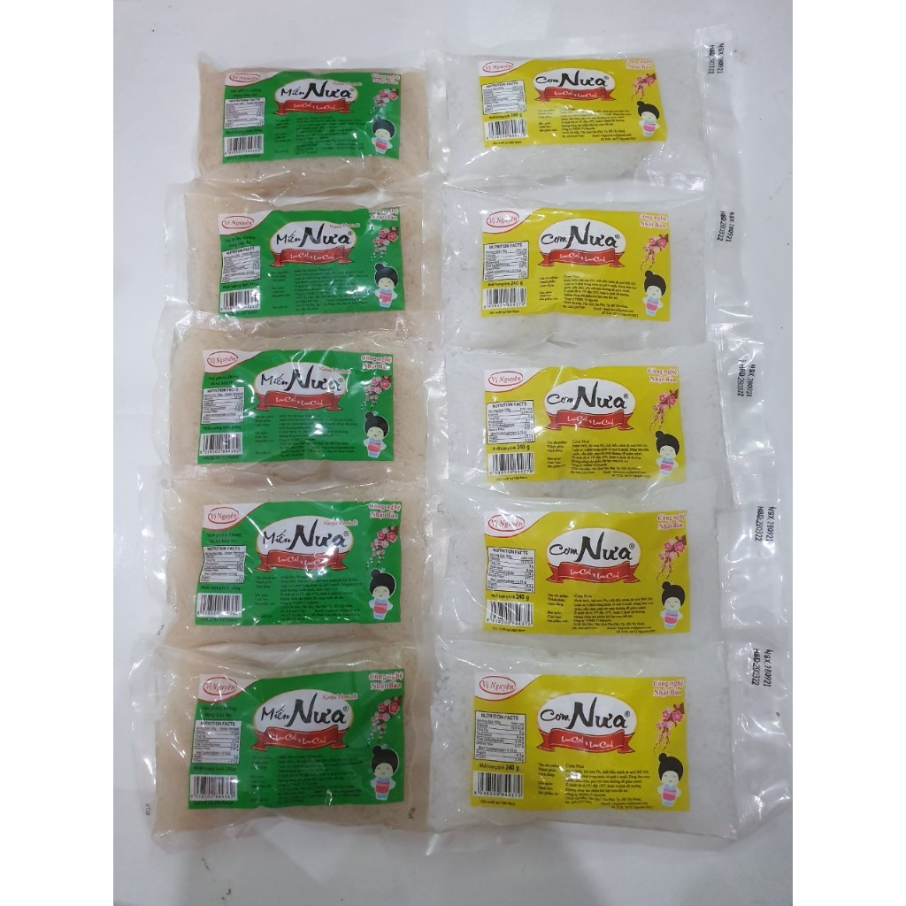5 Miến Nưa + 5 Cơm Nưa Vị Nguyên 240g - Keto - Giảm Cân