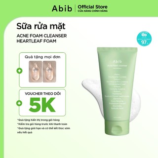  Sữa rửa mặt tạo bọt diếp cá dịu nhẹ không gây kích ứng Abib Acne Foam Cleanser Heartleaf Foam 150ml 