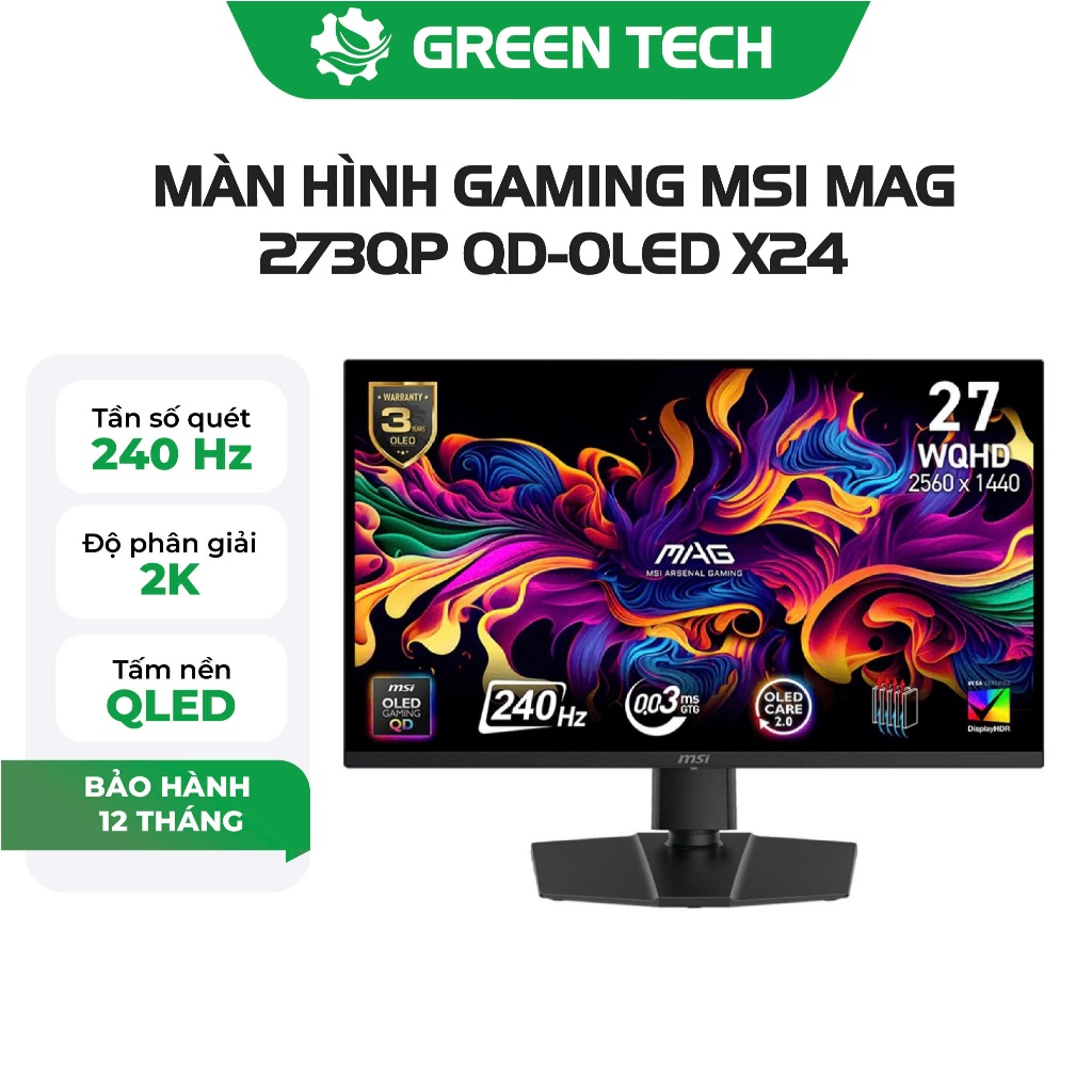 Màn hình MSI MAG 273QP QD-OLED X24 27 inch 2K Gaming Monitor, 240Hz, Adaptive-Sync