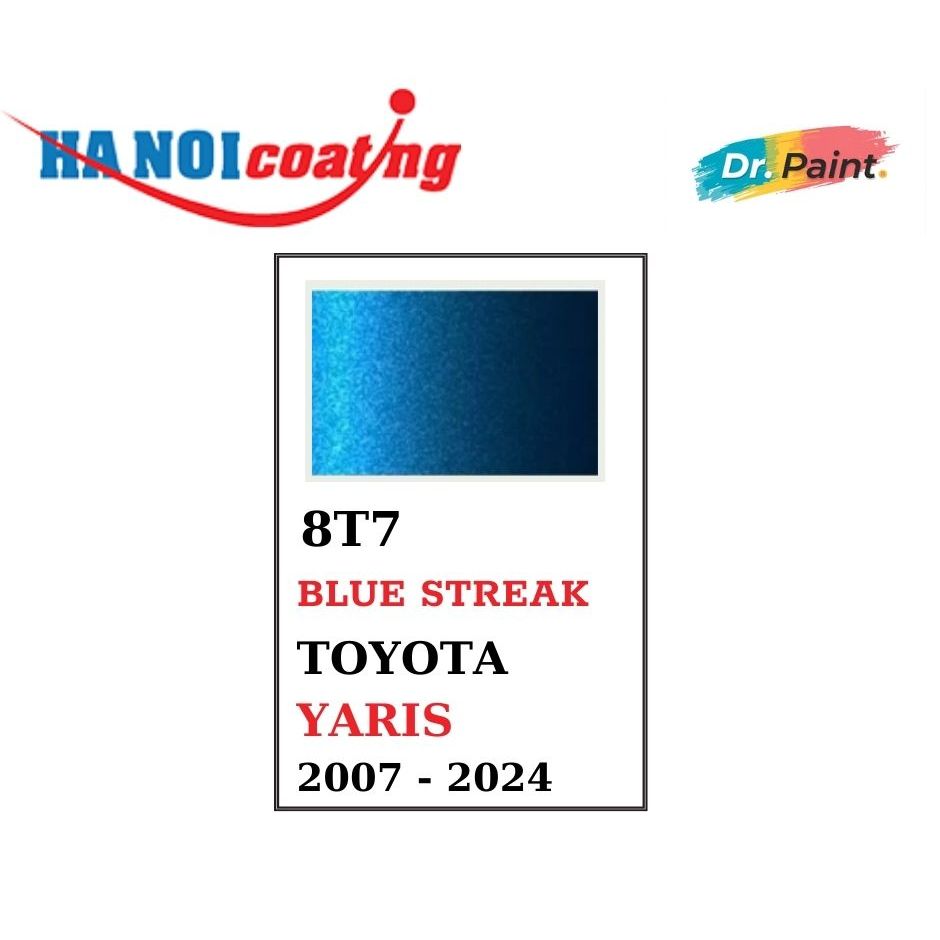 Sơn Xịt Xóa Vết Xước cho xe TOYOTA YARIS Màu XANH DƯƠNG code 8T7 - BLUE STREAK chính hãng DR.PAINT