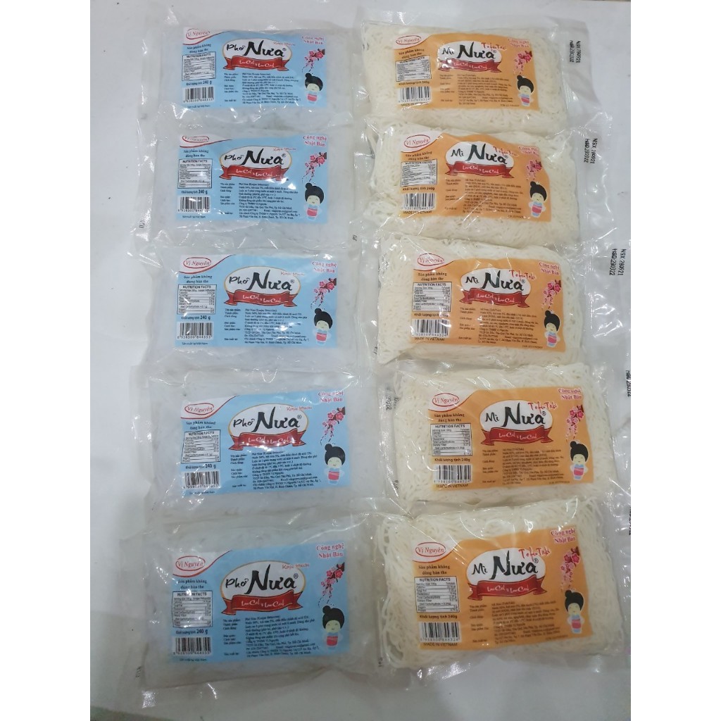 5 Phở Nưa + 5 Mì Nưa Vị Nguyên 240g - Keto - Giảm Cân