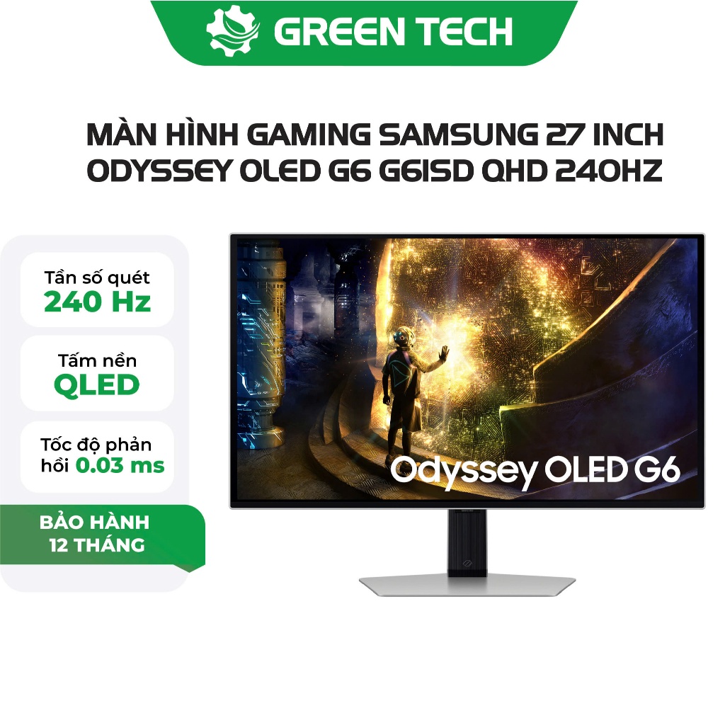 Màn Hình Gaming Samsung 27 Inch Odyssey OLED G6 G61SD QHD 240Hz LS27DG610SEXXV