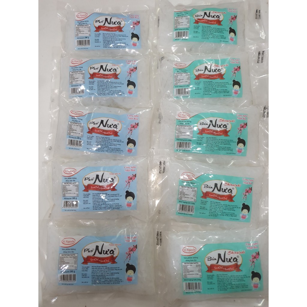 5 Phở Nưa + 5 Bún Nưa Vị Nguyên 240g - Keto - Giảm Cân