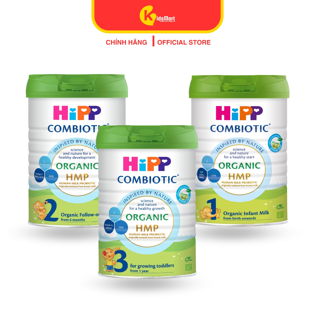 Sữa bột công thức HiPP Organic Combiotic 1, 2, 3 (800g)