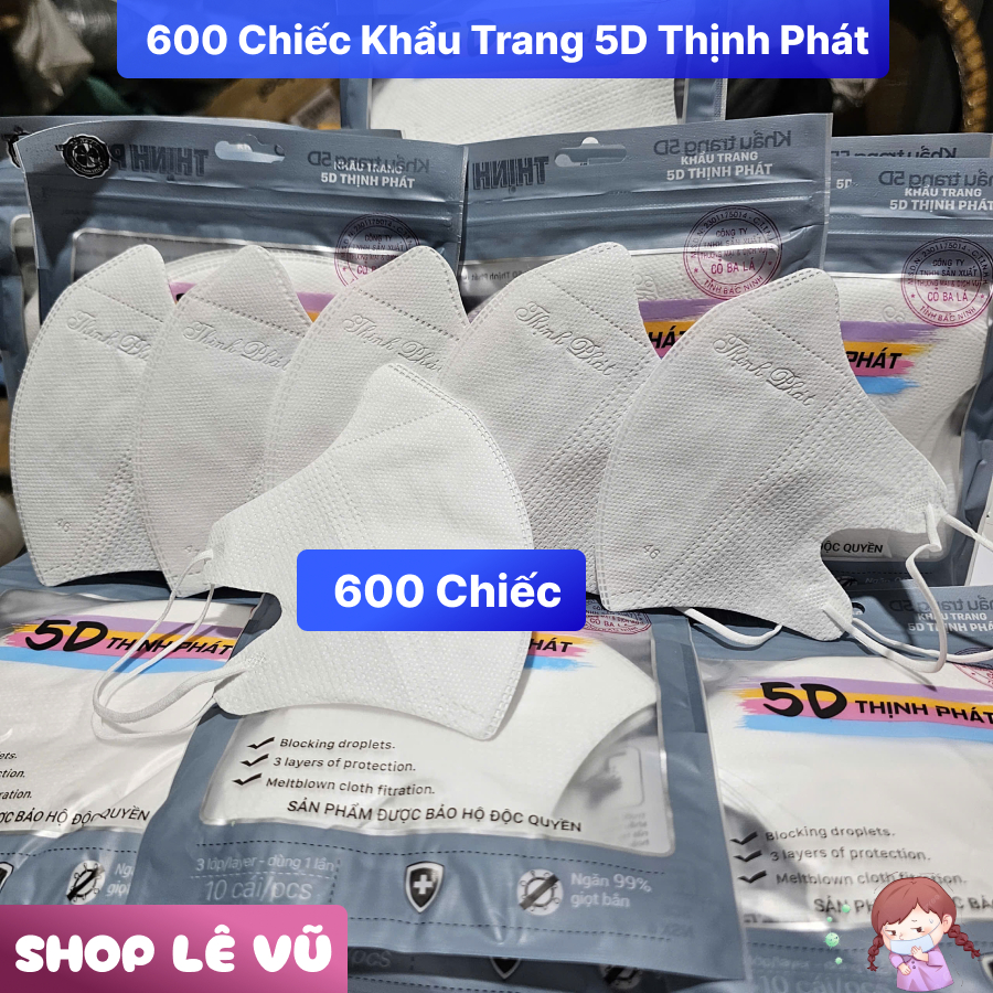 [ComBo] 600 Chiếc Khẩu Trang 5d Thịnh Phát 3 lớp Kháng Khuẩn [600 Chiếc] .[TTLV]