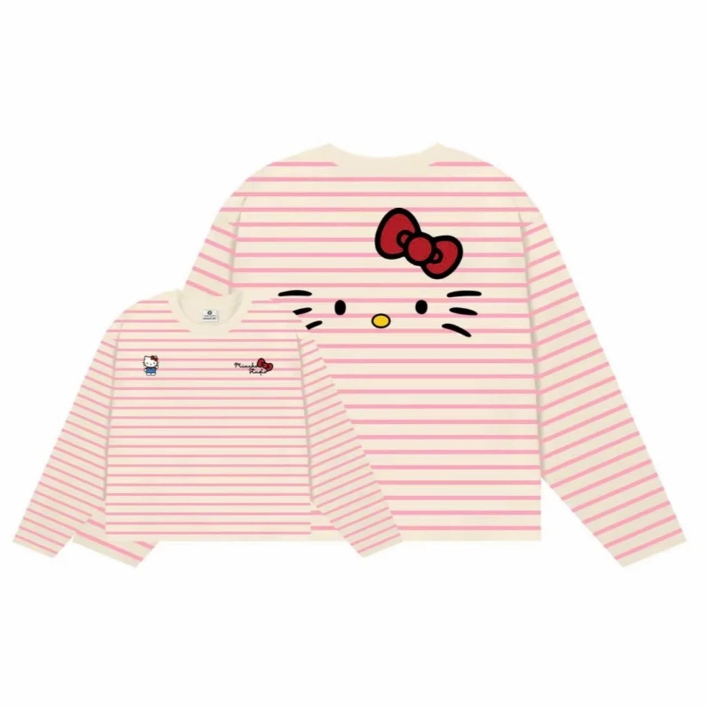 Áo Thun Tay Dài Boxy Logo Hello kitty Áo Longsleev Unisex Kitty Face Chất Thun Dày Dặn Form Rộng Nam Nữ Mặc Được | BigBuy360 - bigbuy360.vn
