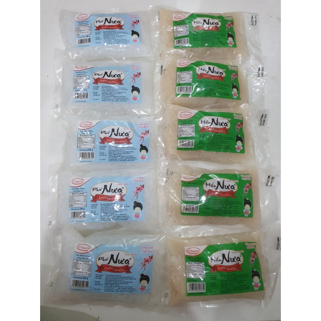 5 Phở Nưa + 5 Miến Nưa Vị Nguyên 240g - Keto - Giảm Cân