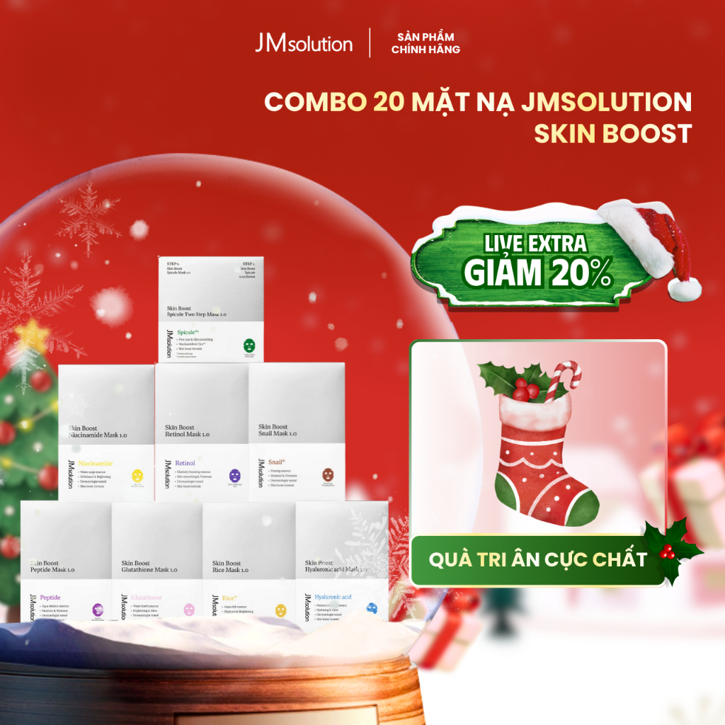 [JMSolution] COMBO 20 Mặt Nạ Hỗ Trợ Dưỡng Da JMSolution Skin Boost 30gx20 - JMSolution