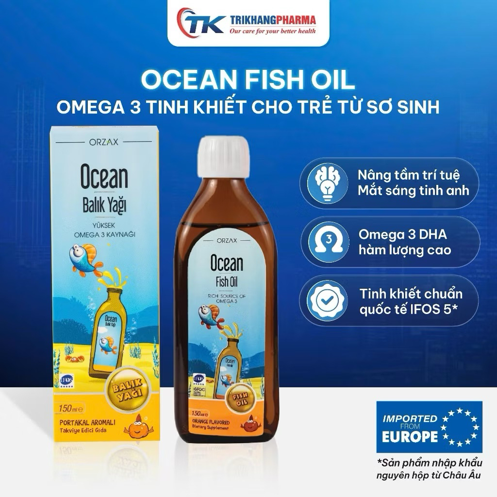 ocean omega 3- ocean fish oil giúp bé phát triển trí não