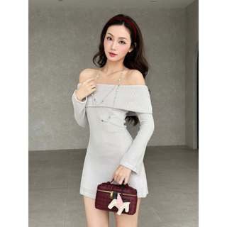 Đầm ELLIE - Đầm trễ vai thun tằm gân ôm body GOLA DESIGNS