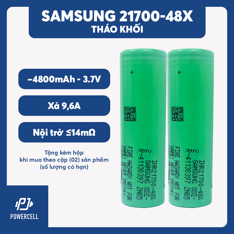 [Mua nhiều giảm giá] Samsung 21700 48X tháo khối nội trở <14mΩ