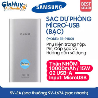 Pin sạc dự phòng samsung eb-p1100 10000mah 02 usb-a afc & qc 2.0 15w