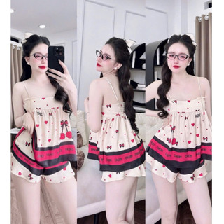 Đồ ngủ sexy, đồ ngủ 2 dây 2 nơ trước ngực lụa latin mát mềm mại gợi cảm [DN183]